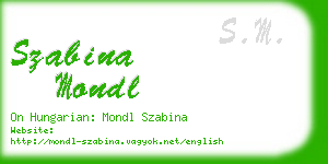 szabina mondl business card